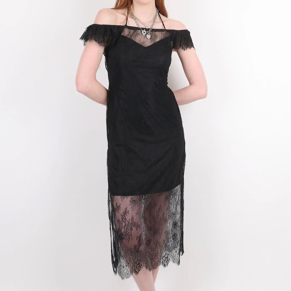 Rat and Boa Black Lace Dress